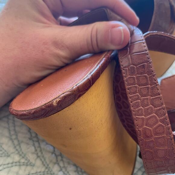 Matisse X Free People Sunset Vegan Heeled Clogs Texture Brown Size 9 Boho Summer - Picture 9 of 11